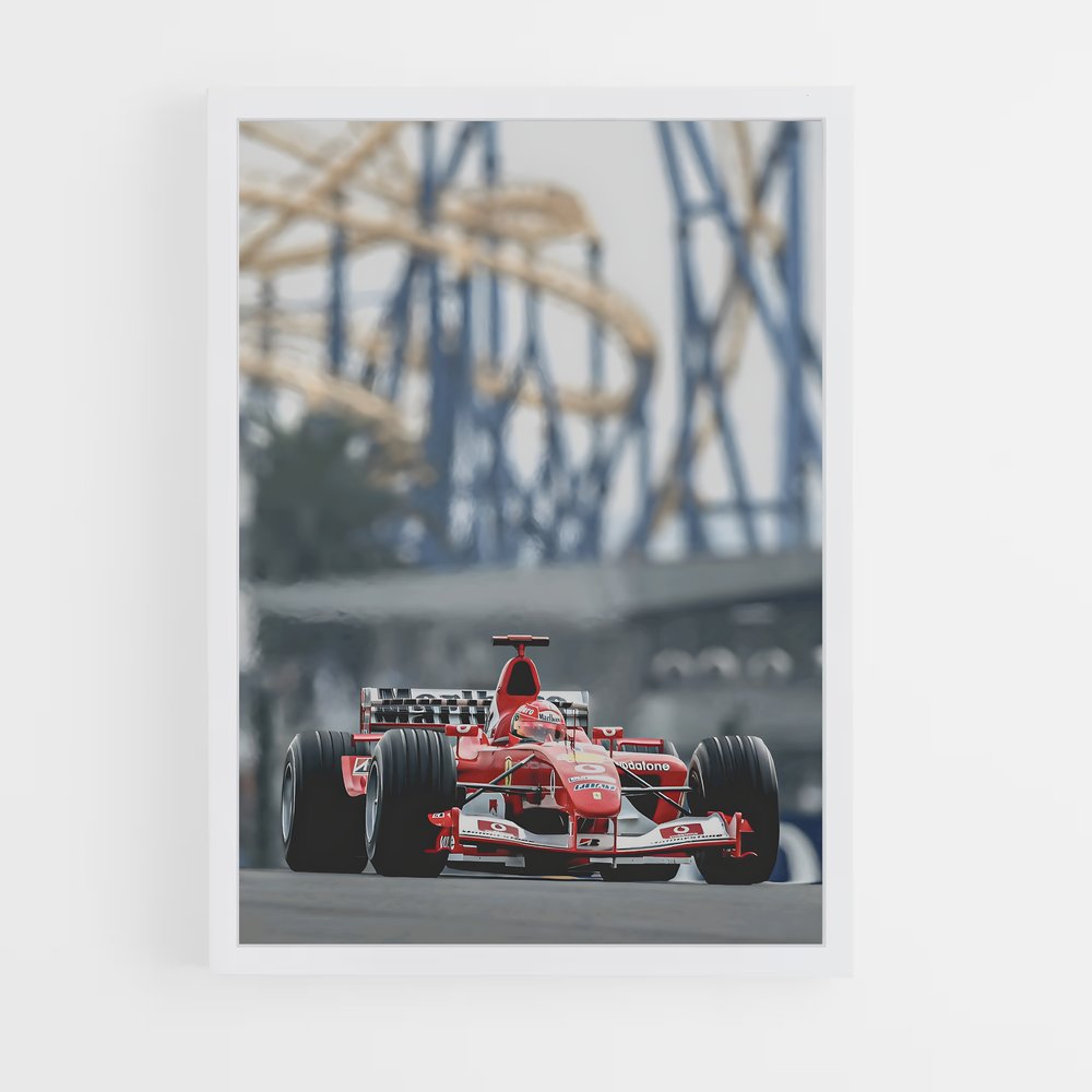Poster Ferrari Vitesse courbes – affiche Voitures de Formule 1 (vue 3)